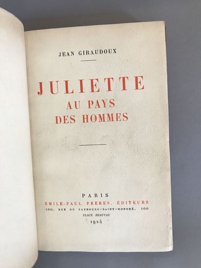 null GIRAUDOUX Jean. Juliette au pays des hommes. Paris. Emile-Paul Frères. 1924....