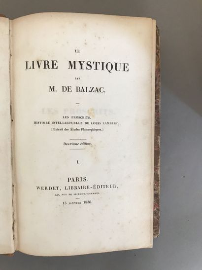 null BALZAC (de) Honoré. Livre mystique. Paris. Werdet. 1836. 2 volumes in-8.

Dos...