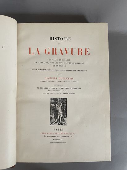 null [HISTOIRE DE L'ART] DUPLESSIS Georges. Histoire de la gravure, en Italie, en...