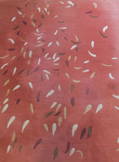 null CHINE

Important tapis sur fond rose orné de motif de poissons stylisés 

XXe...