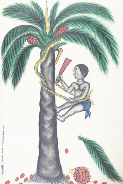 null Cyprien TOKOUDAGBA (1939-2012)

Le palmier au serpent

Acrylique sur toile,...