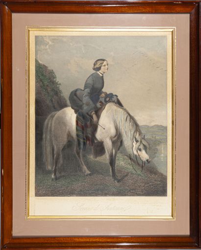 null D'après Alfred de DREUX (1810-1860)
Soirée d'Automne
Gravure de James Posselwhite,...