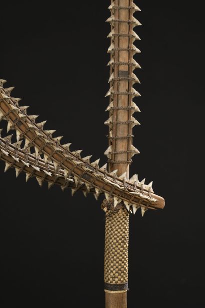 null *Kiribati sword, Micronesia
Wood, teeth, vegetable fiber
L. 105 cm 
Accidents

Provenance...