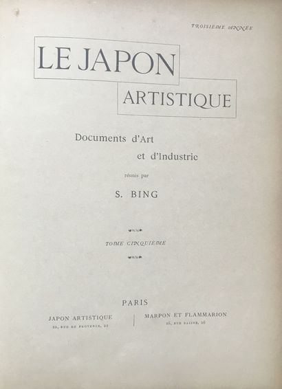 null BING Siegfried (dir.), "Le Japon Artistique", Paris, 1888-1891.
Relié en 3 volumes...
