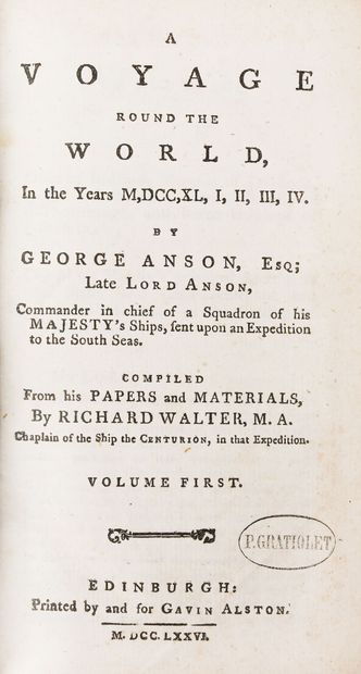 null [Voyage - Marine]. ANSON (Georges). A Voyage round the World in the years MDCCXL,I,...