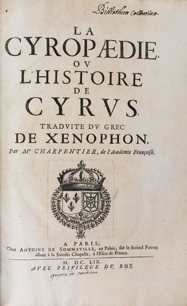 null XENOPHON. La Cyropaedie ou l'histoire de Cyrus traduite du grec de Xénophon...