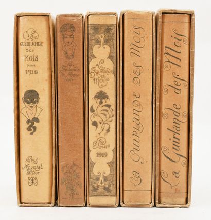 null BARBIER (Georges). La Guirlande des Mois. 
Paris, Meunial, 1917-21.
5 volumes...