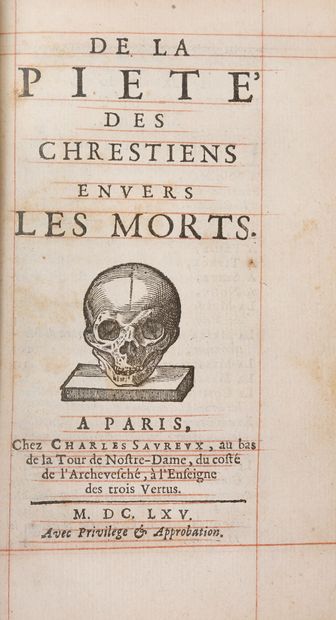 null [SAINTE-MARTHE (Claude de)]. De la piété des chrestiens envers les morts.
Paris,...