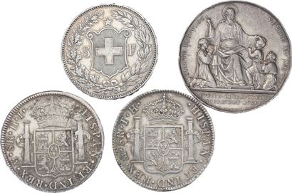 null MEXIQUE : 8 reales : 2 exemplaires. 1804 et 1810. 
SUISSE : 5 francs. 1890B....