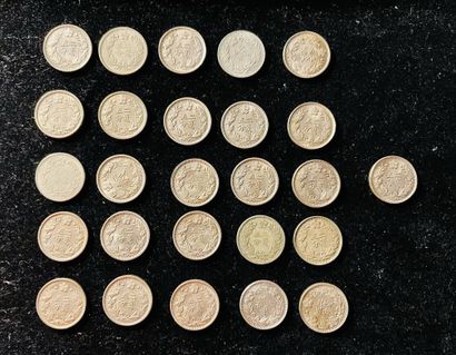 null CORÉE
Quart de yang : 26 exemplaires. 1897-1900. Cupro-nickel.
Les 26 monnaies....