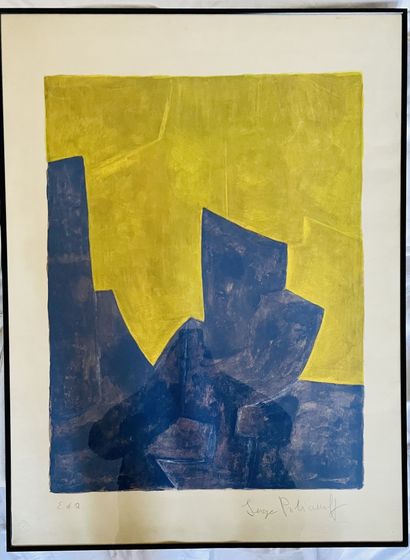 null Serge POLIAKOFF (1900-1969)
Composition en bleu et jaune, 1966
Lithographie,...
