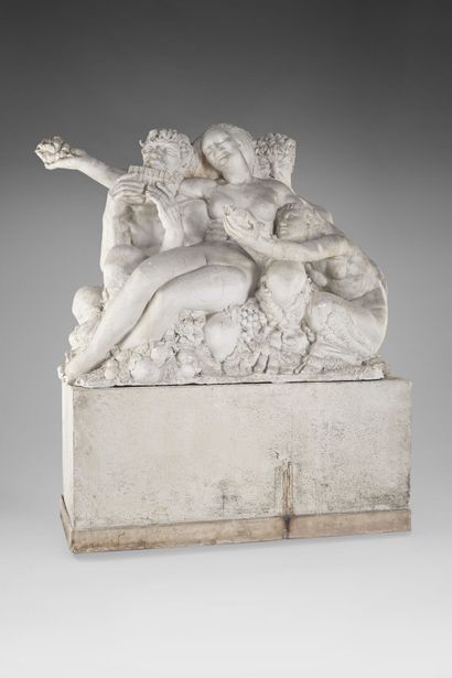 null Joseph Gazan (1891-1985)
Bacchante et satyres 
Groupe en plâtre 
H. 115 cm -...