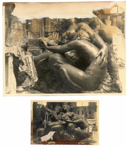 null Joseph Gazan (1891-1985)
Bacchante et satyres 
Groupe en plâtre 
H. 115 cm -...