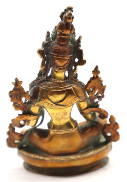 null Tibet, début du XXe siècle
Statuette de Tara verte en alliage de cuivre en partie...