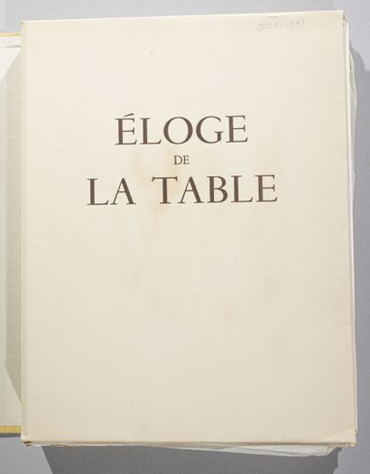 SAINT-GEORGES (A.),
Éloge de la Table. 
Paris,...