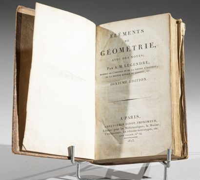 null LEGENDRE (A.), 
Éléments de géométrie.
Paris, Firmin Didot, 1813.
In-8 plein...