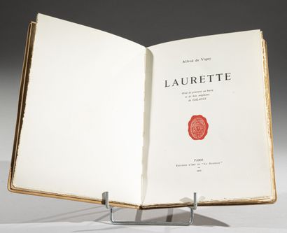 null DE VIGNY (A.), 
Laurette ou le cachet rouge
Paris, La Roseraie, 1921.
In-4 pleine...