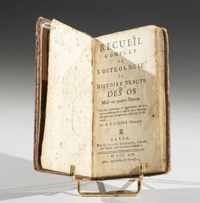 null DIDIER (F.), 
Recueil complet de l'osteologie ou Histoire exacte des os.
Lyon,...