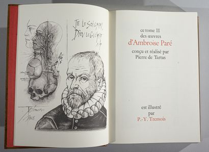 null PARÉ (A.), 
OEuvres.
Bièvres, Pierre de Tartas, 1969. 
Trois volumes in-4, plein...
