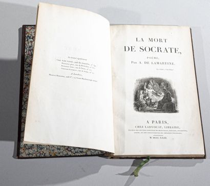 null DE LAMARTINE (A.), 
La mort de Socrate
Paris, Ladvocat, 1823.
In-8, demi-basane...