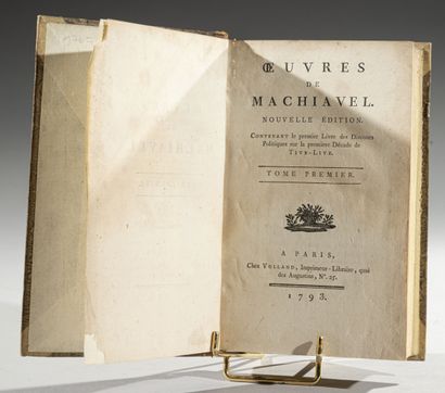 null MACHIAVEL (N.), 
OEuvres 
Paris, Vollard, 1793.
Huit tomes en quatre volumes,...