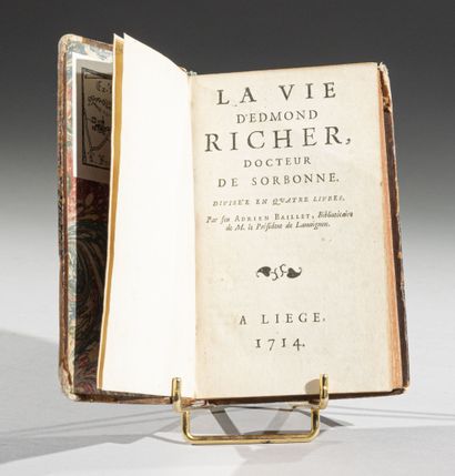 null BAILLET (A.), 
La vie d'Edmond Richer, docteur de Sorbonne.
Liège, 1714.
In-12...