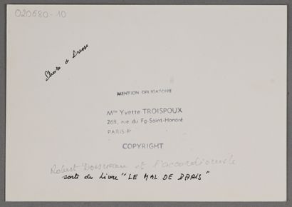 null Yvette TROISPOUX (1914-2007)
Robert Doisneau (1912-1994) et l'accordéoniste,...