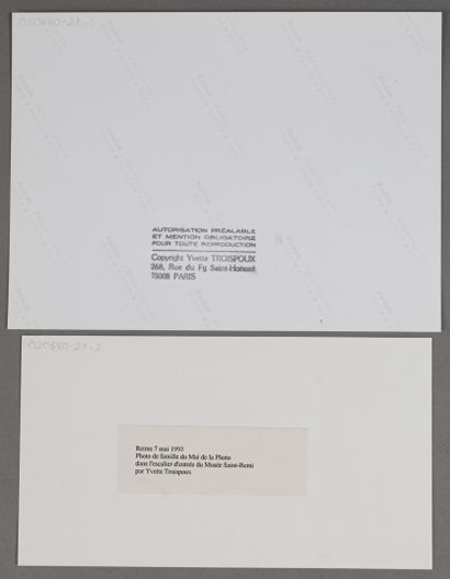 null Yvette TROISPOUX (1914-2007)
Réunion de deux (2) épreuves, sur papier tirage...