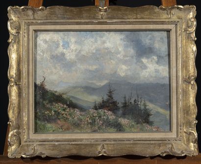 null Gabriel LOPPÉ (1825-1913)
Paysage alpin, vue sur Vaudagne et le Prarion depuis...