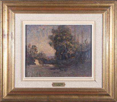 null François-Auguste RAVIER (1814-1895)
Paysage à la mare
Huile, signée en bas à...