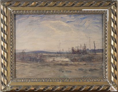 null François-Auguste RAVIER (1814-1895)
Paysage à la mare vers Morestel
Aquarelle...