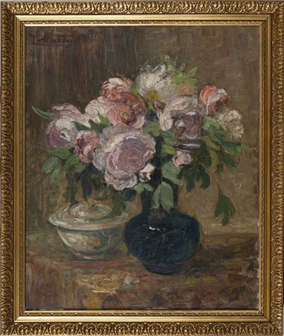null Jacques MARTIN (1844-1919)
Bouquet de pivoines
Huile sur toile, signée en haut...