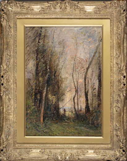 null François-Auguste RAVIER (1814-1895)
Le bois de Thuile avec personnage au fond...