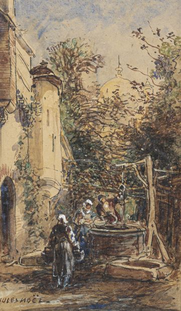 Jules Achille NOËL (1810/15-1881)
The well
Watercolor...