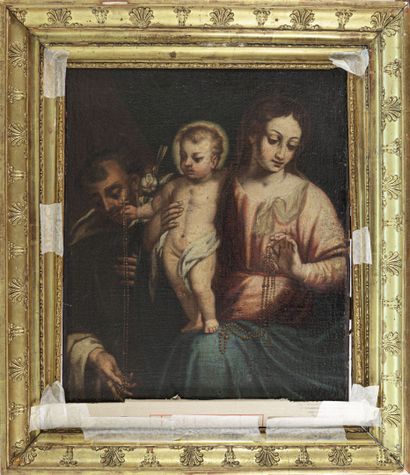 null École VENITIENNE vers 1600, suiveur de Palma Vecchio
Vierge à l'Enfant avec...