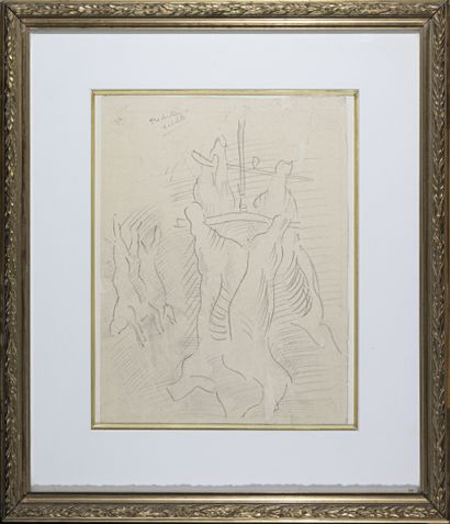 null Raoul DUFY (1877-1953)
Carcasses 
Mine graphite sur papier calque
H. 33,5 cm...