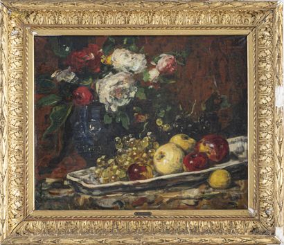 null François VERNAY (1821-1896)
Nature morte aux fruits
Huile sur toile, signée...