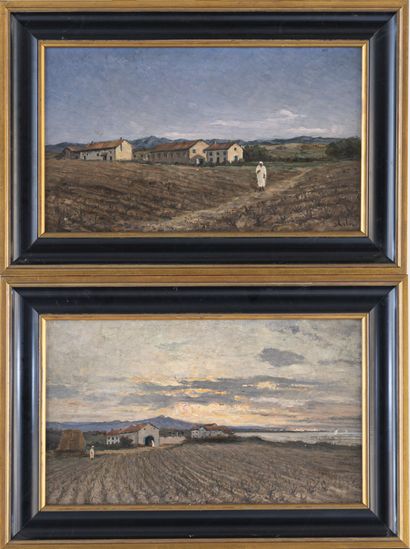 null Joanny ARLIN (1830-1906)
Paysages
Deux huiles sur toiles, dont une signée en...