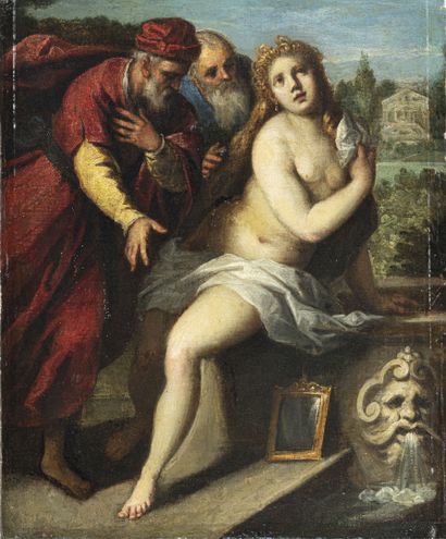 null Jacopo NEGRETI dit PALMA il GIOVANE (1544 - 1628)
Suzanne et les vieillards
Toile
H....