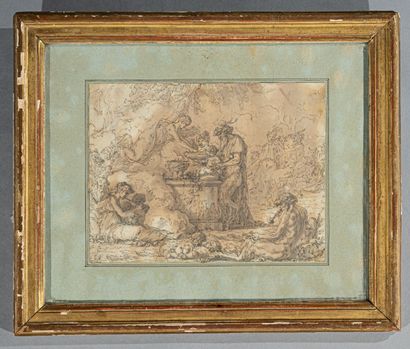 null Louis Felix de La RUE (1730 - 1777)
Bacchanale
Plume et encre brune, lavis brun
H....