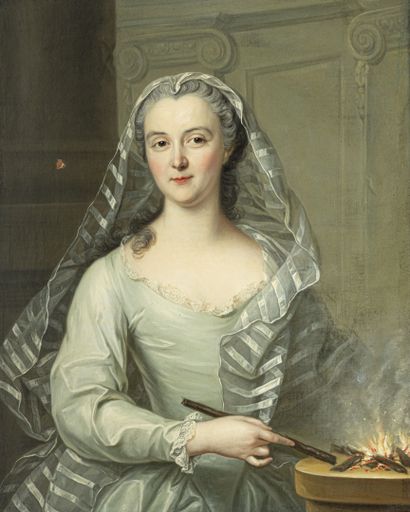 null Attribue à François GUERIN (1740 - 1795)
Portrait de dame en vestale
Toile
H...