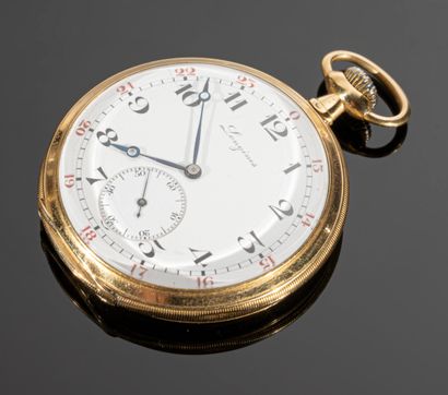 null LONGINES
Montre de gousset en or jaune 18K (750°/°°), cadran rond à fond blanc...