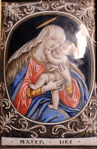 null Jacques II Laudin (ca 1665-après 1729) 
Vierge à l'Enfant 
Plaque de cuivre...