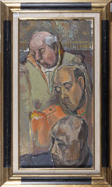 null René HAMIOT (1912-1975)
Trois profils
Huile sur toile, signée en bas à droite...