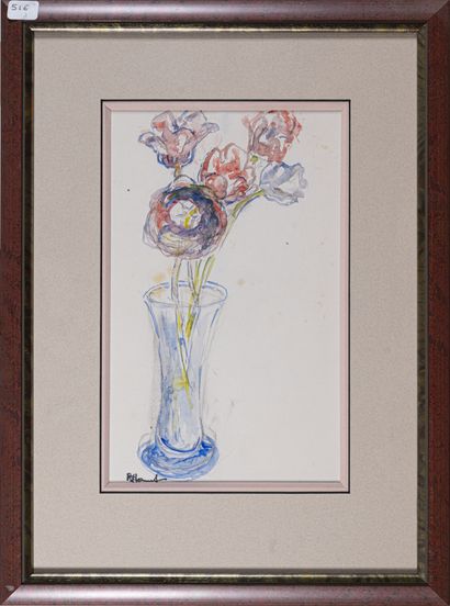 null René HAMIOT (1912-1975)
Bouquets de fleurs
Réunion de deux aquarelles, portant...
