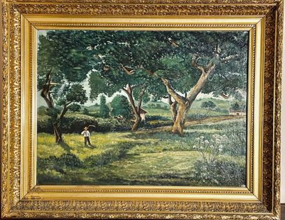 null Jane ENDERS, XIXe -XXe siècle
"Paysan sous les arbres"
Huile sur toile.
Signé...