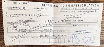 null HOTCHKISS 864 S 49 «ARTOIS» de 1950 :

-	Avec sa carte grise normale française...
