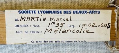 null Marcel MARTIN (1906-1993)
"Mélancolie"
Huile sur toile.
Signé en bas à droite.
Une...