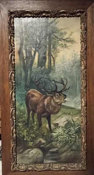 null Jeanne DUBOIS, fin XIXe, début XXe siècle 
"Le brame du cerf"
Huile sur toile.
Signé...