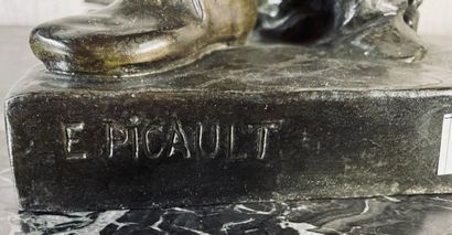 null Émile Louis PICAULT (1833-1915)
« Le mineur »
Sujet en régule à patine brune...